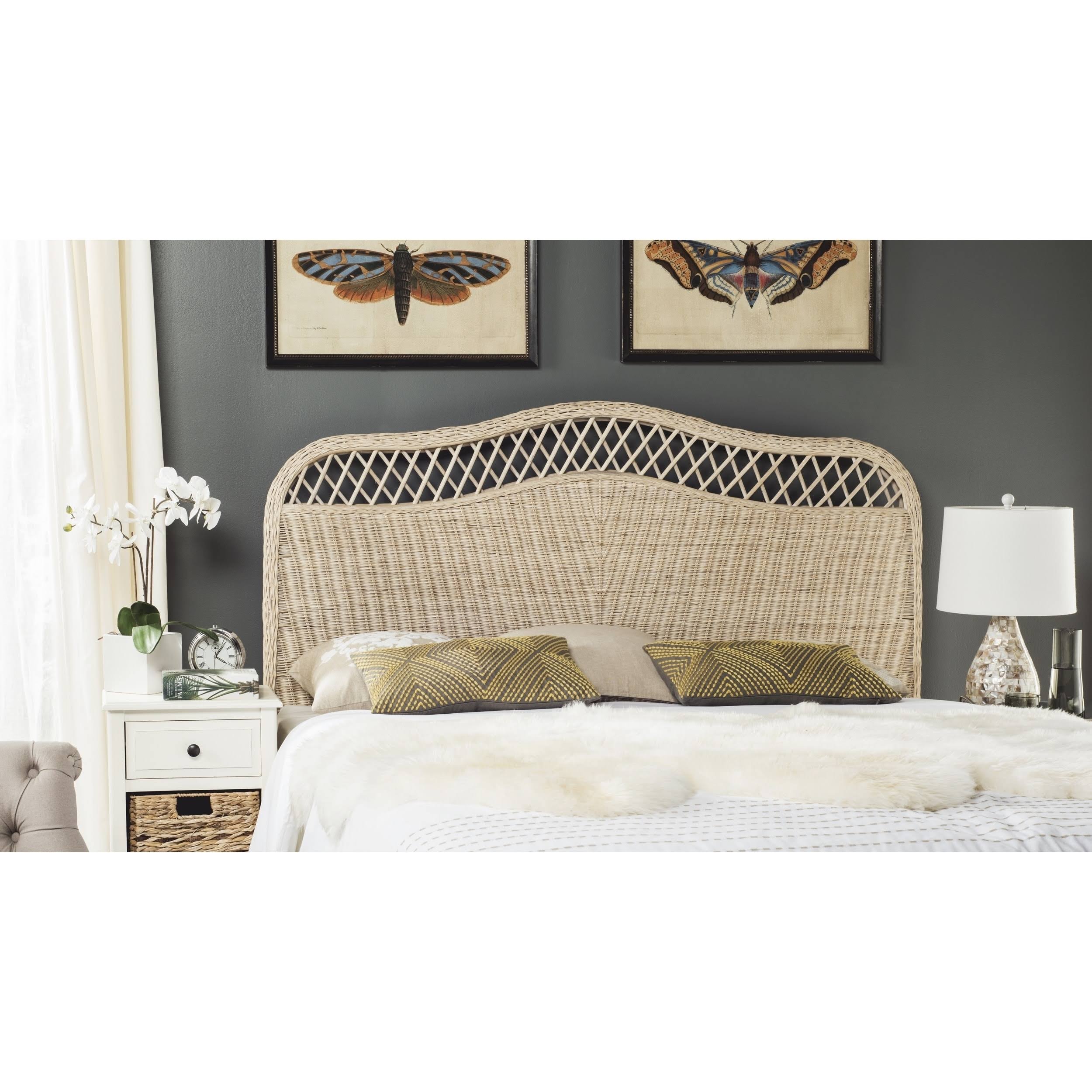 Sephina Rattan Headboard - King - White Washed - Safavieh