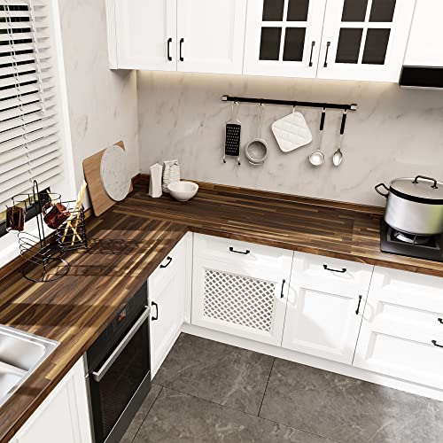 CONSDAN Butcher Block Counter Top, Walnut Solid Hardwood Countertop, Wood Slabs for Kitchen, Reversible, Both Side Polished, Prefinished with Food-safe Oil, 1.5" Thickness