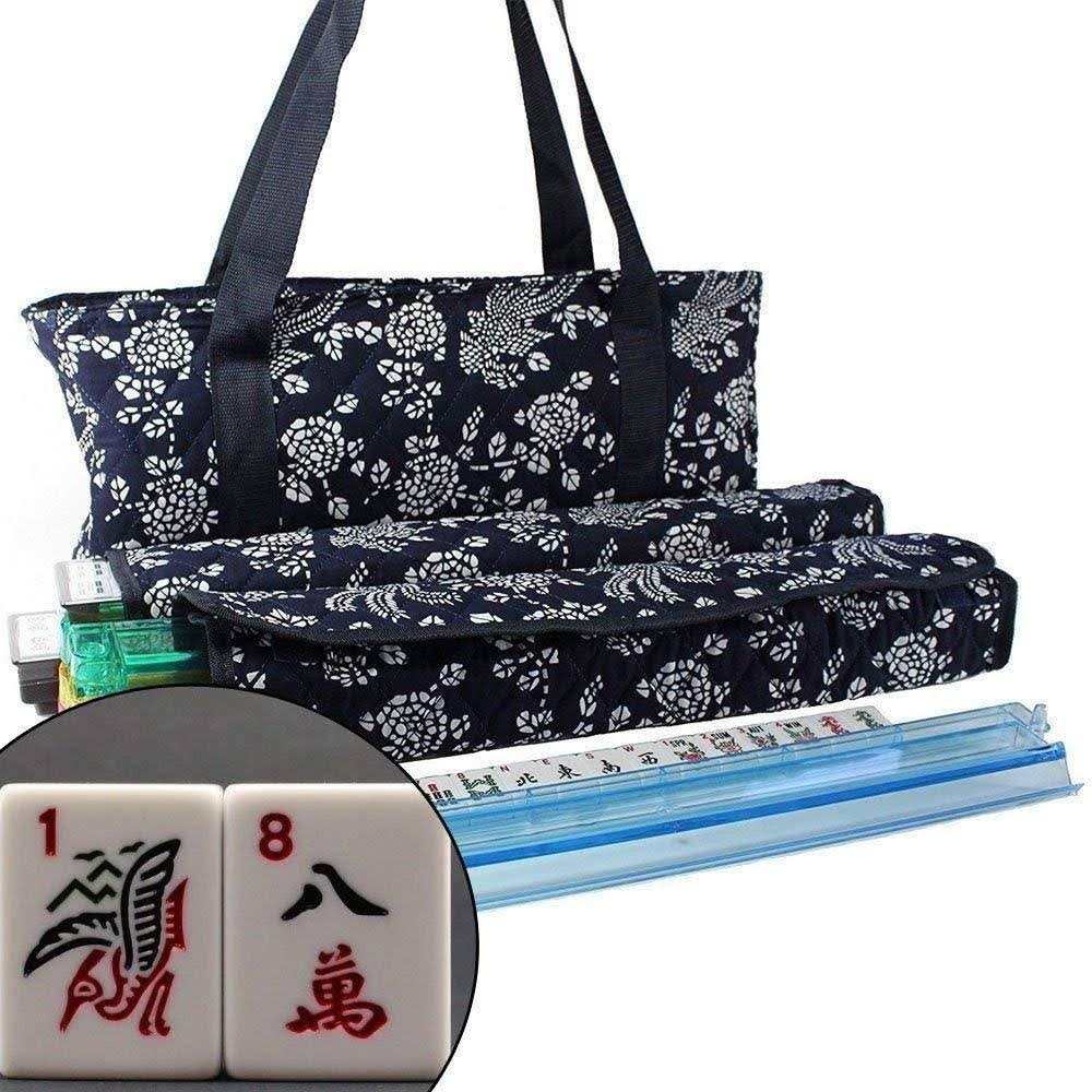 166 Tiles American Mahjong Set Blue Phoenix Soft Bag 4 Color Pushers/Racks Easy