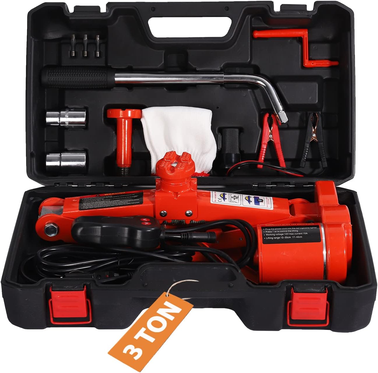 Electric Car Jack TYAYT 3 Ton 12V Car Scissor Jack for Car Sedan and SUV Portable Electric Jack for Tire Replacement