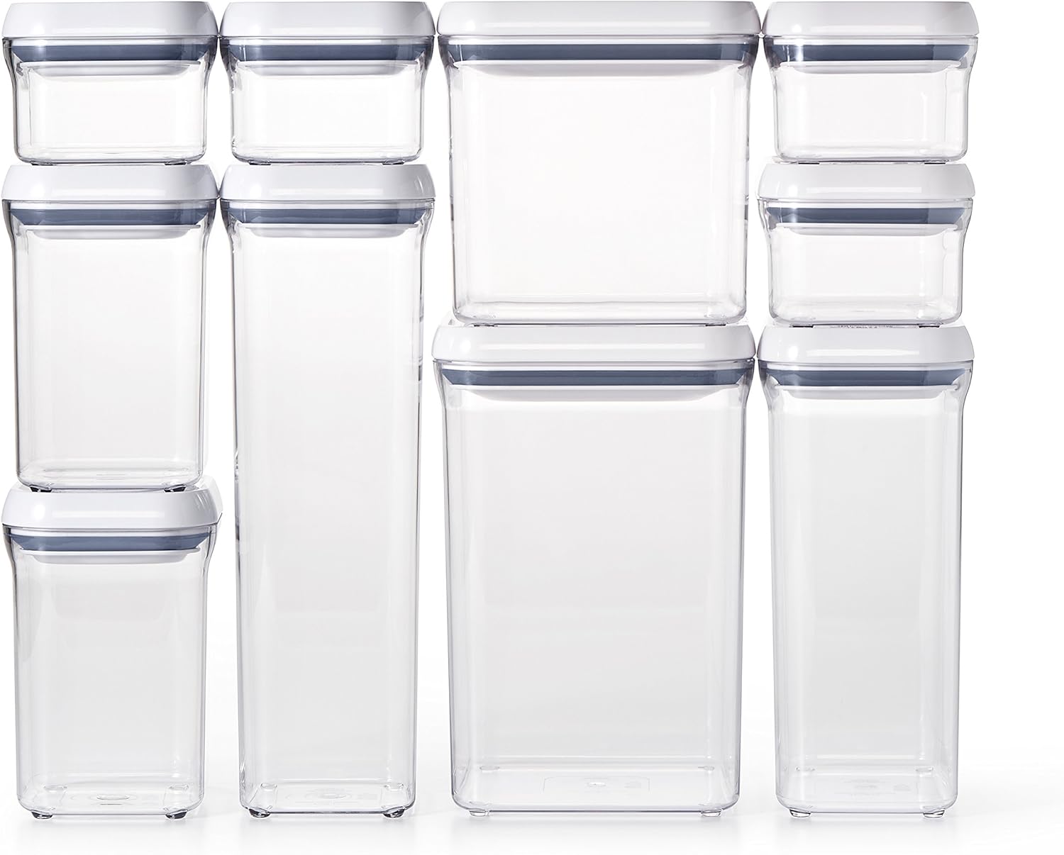 OXO Good Grips 10-Piece Airtight Food Storage POP Container Value Set, Standard Packaging,White,10 Piece