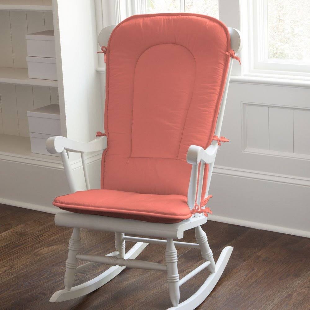 Carousel Designs Solid Coral Rocking Chair Pad