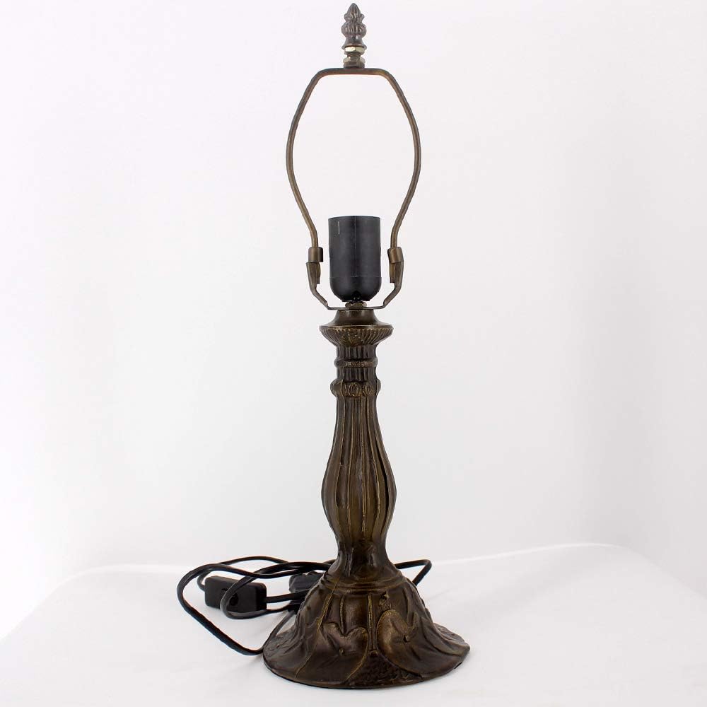 WERFACTORY Tiffany Lamp Stained Glass Table Lamp 12X12X18 Inches Blue Purple Baroque Style Lavender Bedside Reading Desk Light Decor Bedroom Living Room Home Office S003C Series