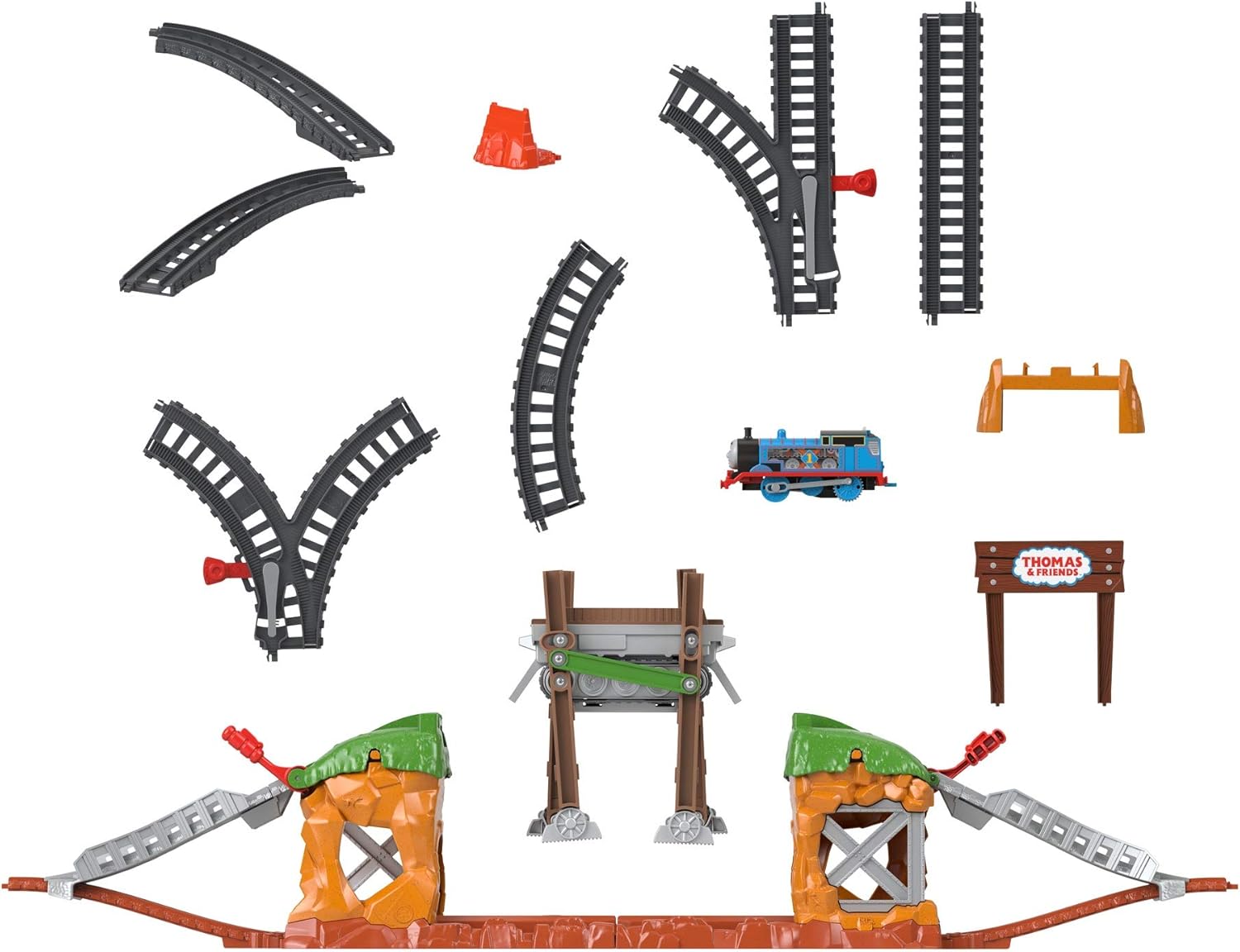 Thomas & Friends Walking Bridge train set, playset with motorized train for preschoolers ages 3 and older Pack of 2
