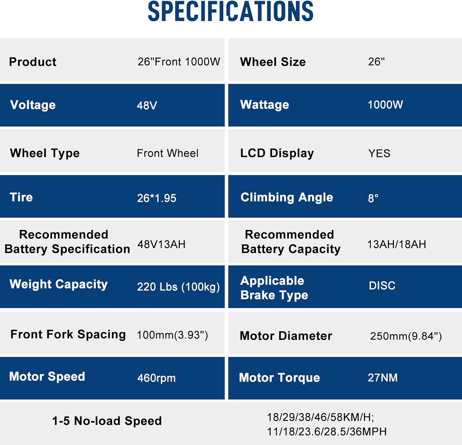 26" 48V 1000W Electric Fat Bike Conversion Kit Rear Wheel E-Bike Hub Motor Conversion Kit with LCD Display for Fat Tire Bike Frame Ebike Wheel Kit Cycling Brushless Gearless Hub Motor Kit