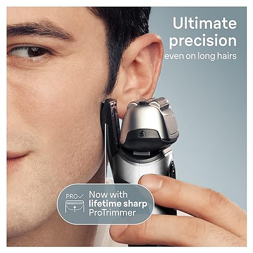 Braun Series 8 8577cc Electric Razor for Men, 4+1 Shaving Elements & Precision Long Hair Trimmer, 5in1 SmartCare Center, Close & Gentle Even on Dense Beards, PowerCase for Mobile Charging, Wet & Dry