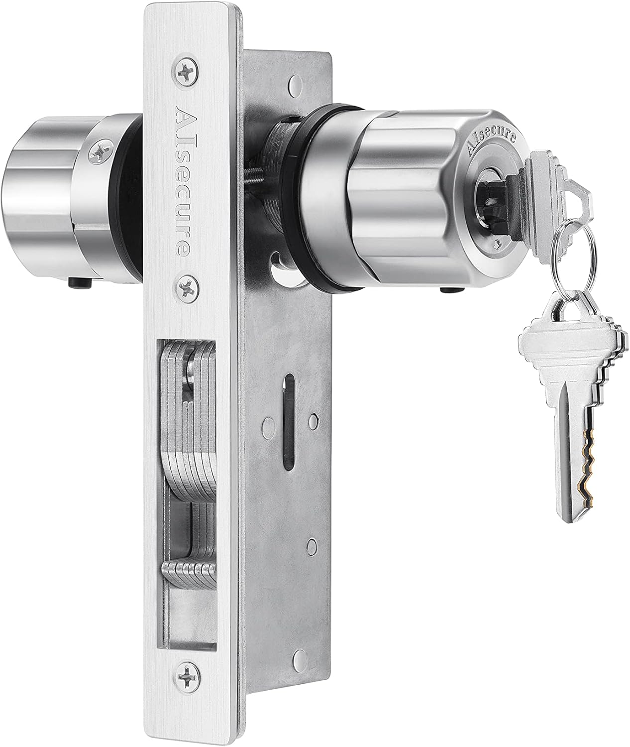 Twist-to-Lock Storefront Door Lock keyless by a Simple Twist with Anti-mislock Button,Backset 1.1/8"(29mm) ,Mortise Lock,Swing deadbolt,Commercial Door Lock,Aluminum Frame Door Lock,hookbolt