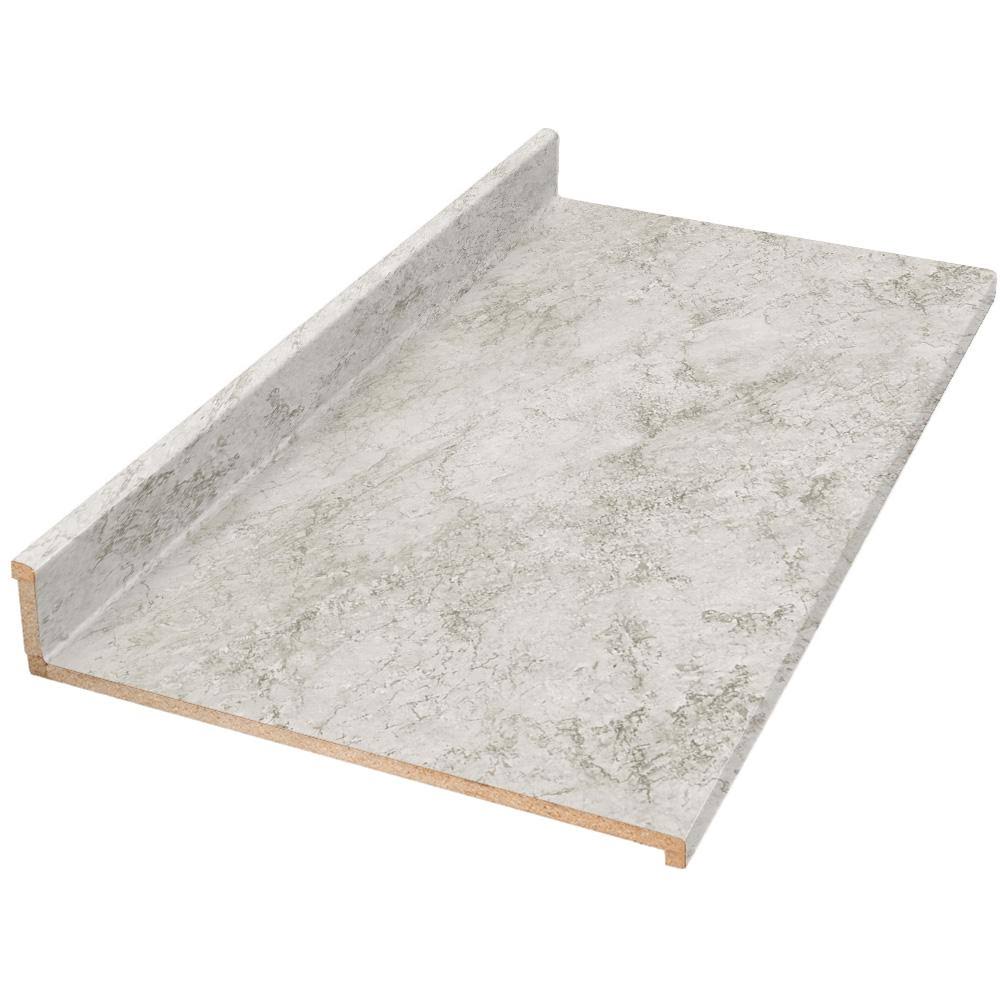 Hampton Bay 10 ft. Gray Laminate Countertop with Full Wrap Ogee Edge in Ortensia with Backsplash