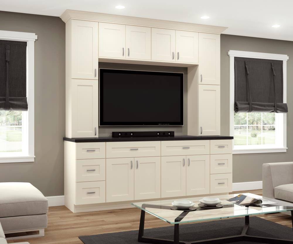 Home Decorators Collection Nashville Cream Painted Shaker Stock Assembled Plywood Wall Kitchen Cabinet Soft Close Doors 36 in. x