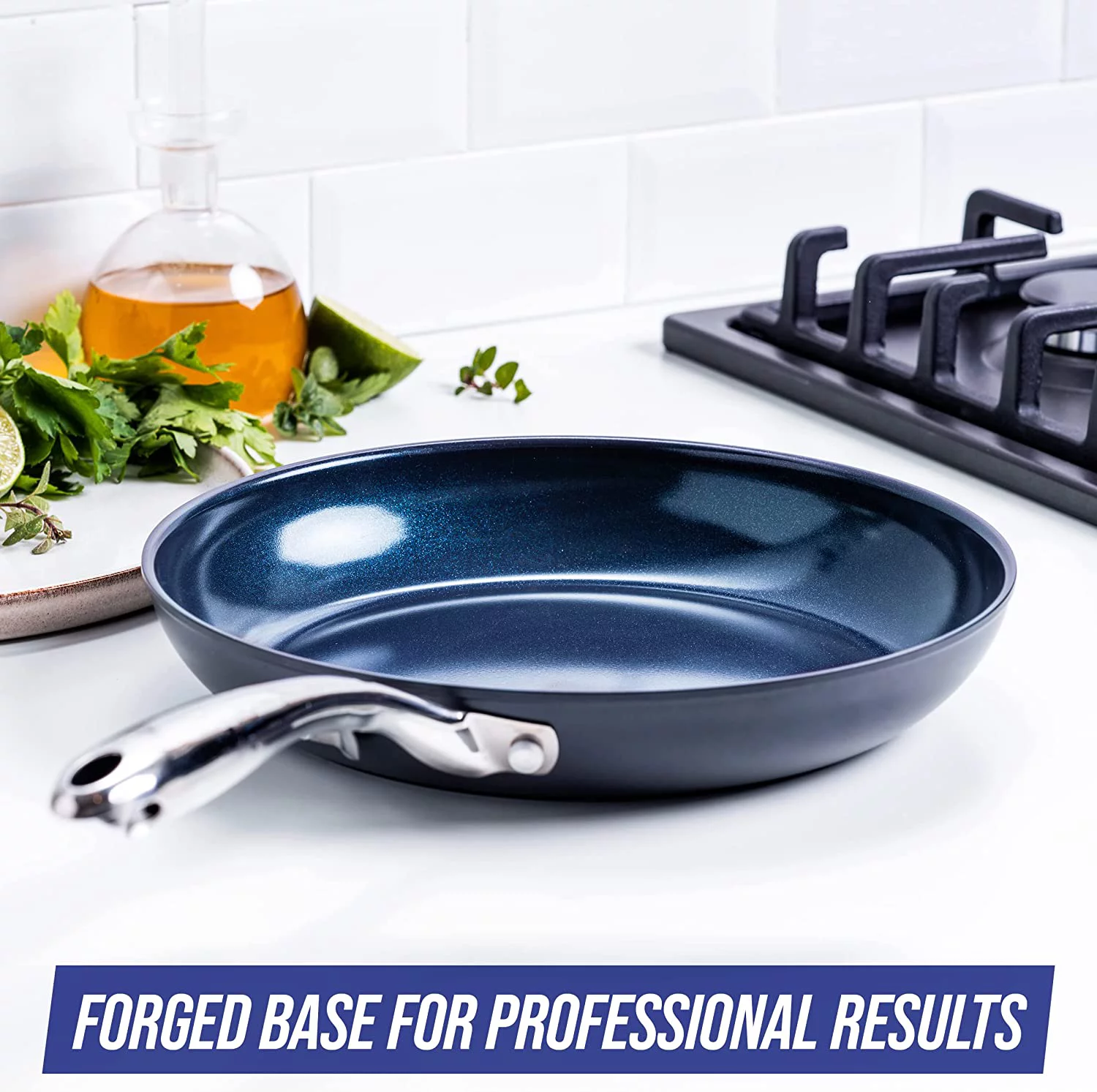 Blue Diamond Hard Anodized Toxin-Free Ceramic Nonstick Dishwasher, Oven, Broiler, Metal Utensil Safe Cookware Pots and Pans Set, 10-Piece