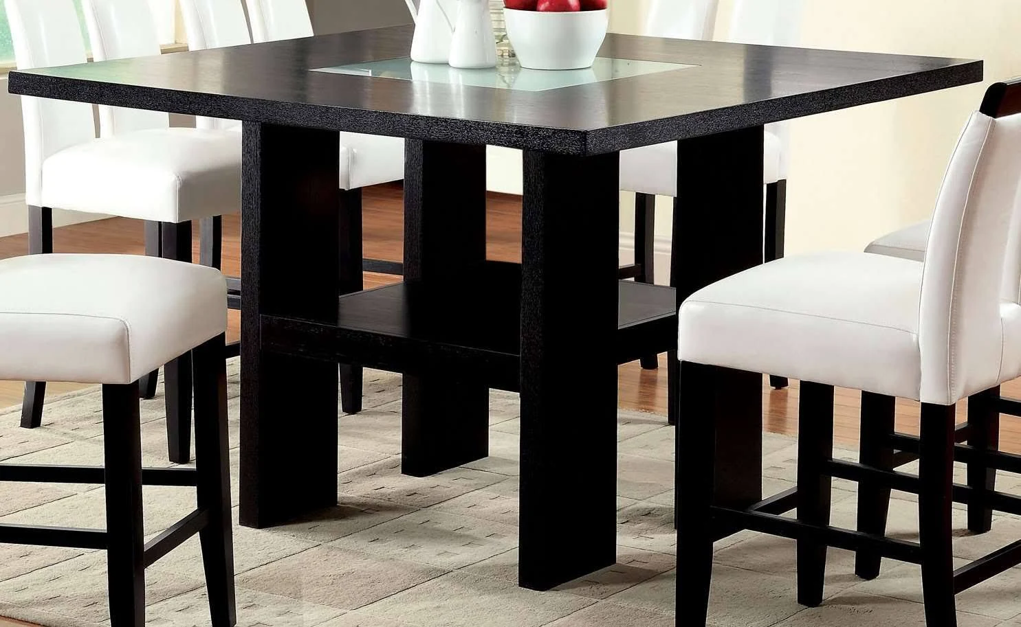 Furniture of America Luminar II Black Counter Height Table
