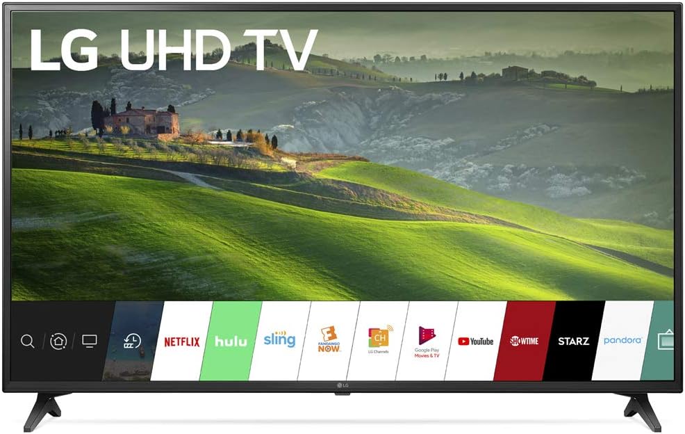 LG 49UM6900 49-inch HDR 4K UHD Smart IPS LED TV Bundle with Deco Mount Flat Wall Mount Kit, Deco Gear Wireless Backlit Keyboard and 6-Outlet Surge Adapter with Night Light
