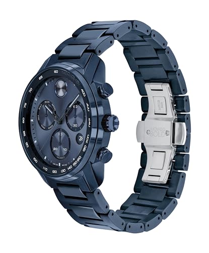 Movado Bold Verso Men's Watch - Swiss Quartz 3H Movement, Stainless Steel Link Bracelet - 3 ATM Water Resistance - Luxury Fashion Timepiece for Him - 42mm