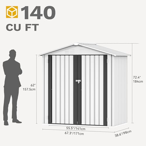 DWVO 10x8 FT Outdoor Storage Shed - Spacious Garden Tool Shed with Lockable Door - Durable Metal Yard Shed for Garden, Patio, and Backyard (Dark Gray)