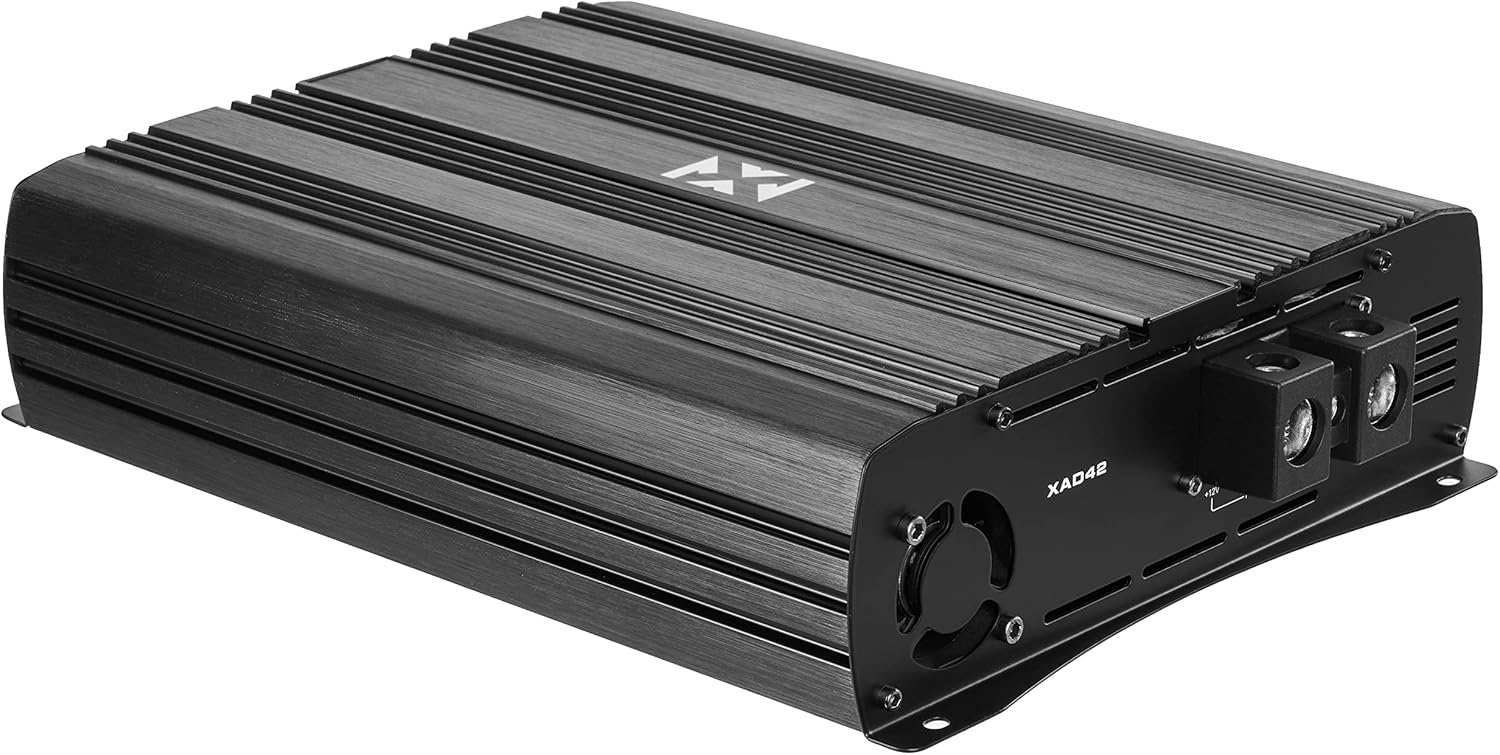 NVX XAD41 1200W RMS 1-OHM Stable Full Bridge Class D High Power Competition Full Range Bridgeable 4-Channel Car Audio MOSFET Amplifier