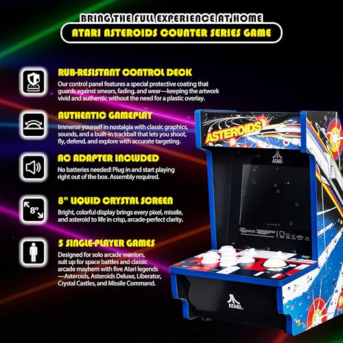 Arcade Classics - WWE Counter Series Game Machine, 4 Games, 8" Liquid Crystal Screen - Mini Cabinet, Portable Gaming, Retro, Countertop Console, Basement Decoration, Man Cave