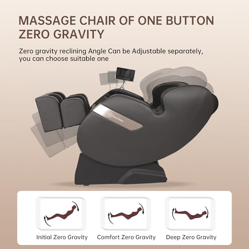 Real Relax 2025 Massage Chair Full Body,Dual Core S Track with Zero Gravity Recliner,Lower Back and Calf Heating, LCD and APP Control,Shiatsu,Bluetooth,Office and Home Use,Black and Gold