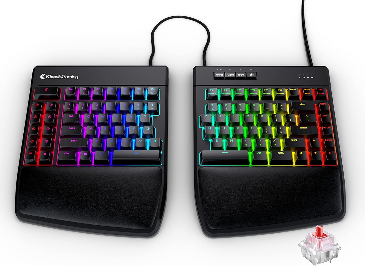 KINESIS Gaming Freestyle Edge RGB Split Mechanical Keyboard (MX Red)