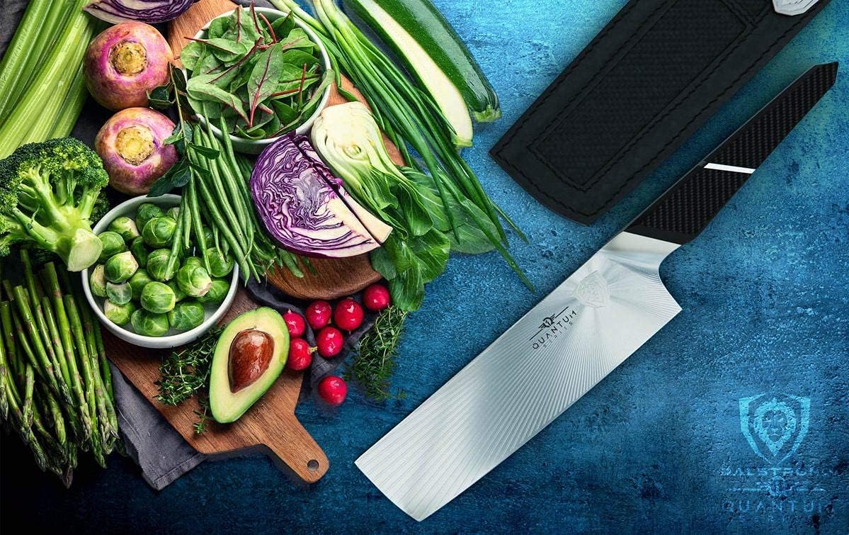 DALSTRONG Slicing & Carving Knife - 12 - Quantum 1 Series - Ultra-Sharp - American Forged BD1N-VX Hyper Steel - Carbon Fibre G10 Hybrid Handle - Leather Sheath
