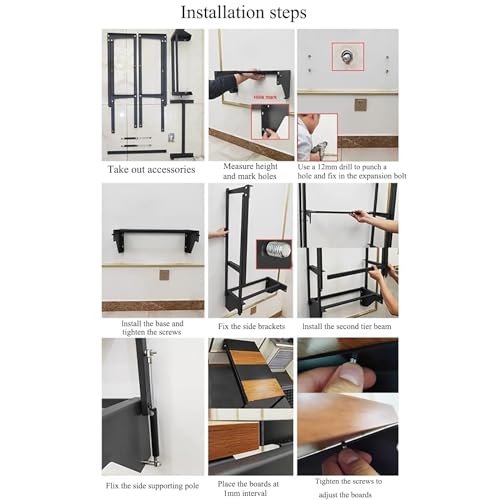 Murphy Folding Table, Fold Fown Dining Table Wall-Mounted Drop-Leaf Table, Wall Mounted Workbench,Wall Mounted Table Dining Table, Space Saving Storage Shelf, Multifunctional Desk & Shelf (Color : B