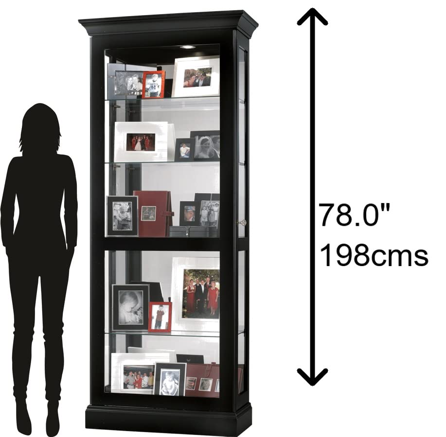 Howard Miller Coase II Curio Cabinet, Black Satin