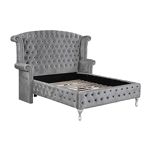 Deanna Tufted Upholstered Bed Grey, Eastern King