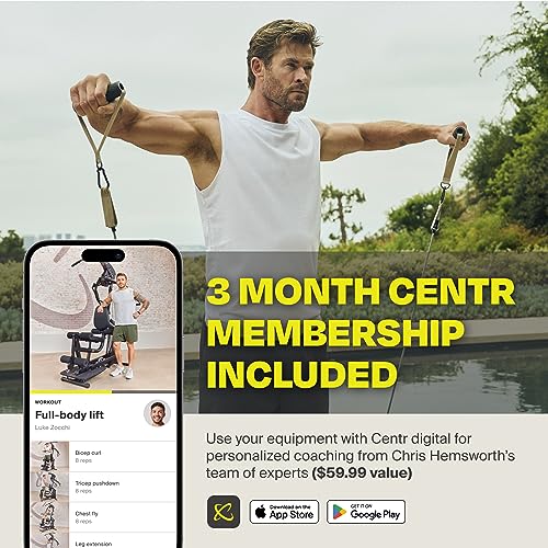 Centr Body Weight Home Gym Machine - Upper & Lower Body Weight Machine & Home Gym System with Multifunctional Cable for Full Body Workout Set - Exercise Equipment with Leg Extension & Leg Curl Station