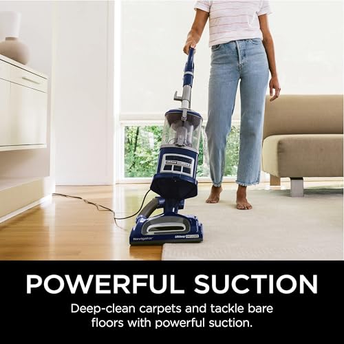 Shark Upright Vacuum, Navigator Lift-Away Deluxe with Large Dust Cup Capacity, HEPA Filter, Swivel Steering, Upholstery Tool & Crevice Tool, Blue, NV360