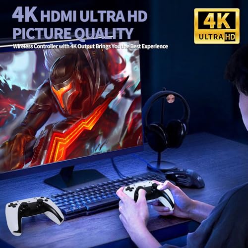 Wireless Retro Game Console Stick 4K，Retro Game Stick with Built-in 20+ Emulators, 20,000+ Games, 4k Hdmi Output & 2.4GHz Wireless Controller, Retro Game Emulators, Plug & Play TV Video Games(64G)