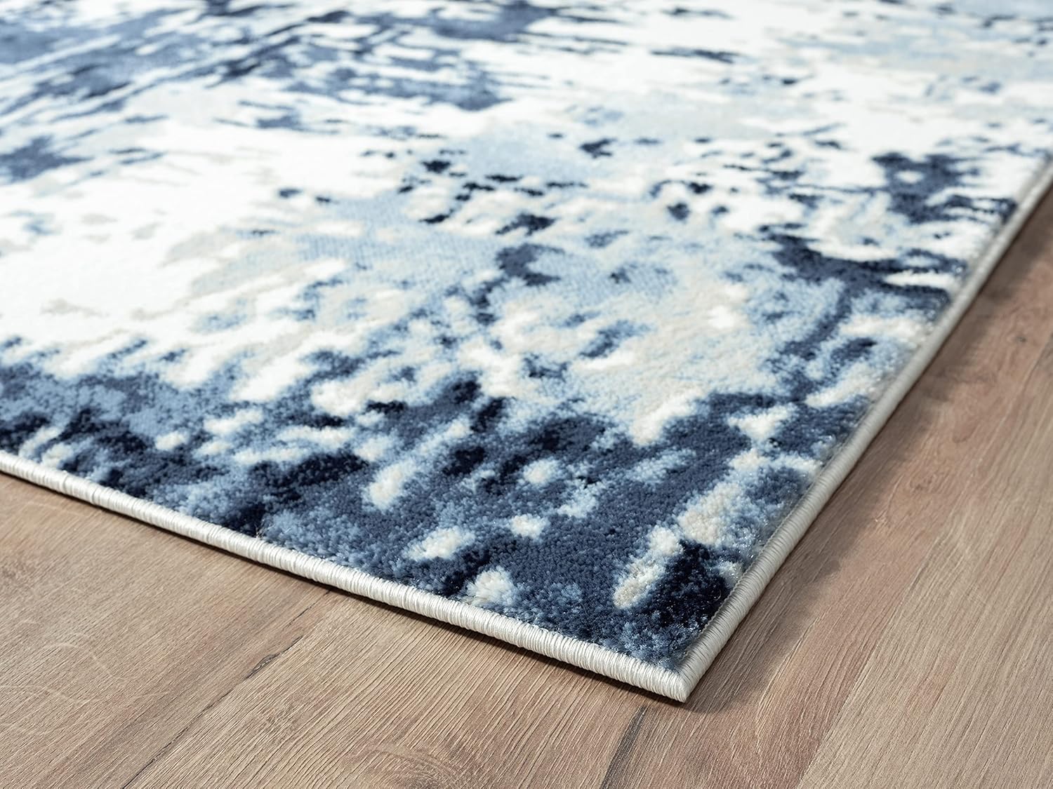 Abani Premium Blue, White & Grey Contemporary 5' 3" x 7' 6" (5 x 8) Living Room Rug Rugs Modern Abstract Non-Shed Area Rug