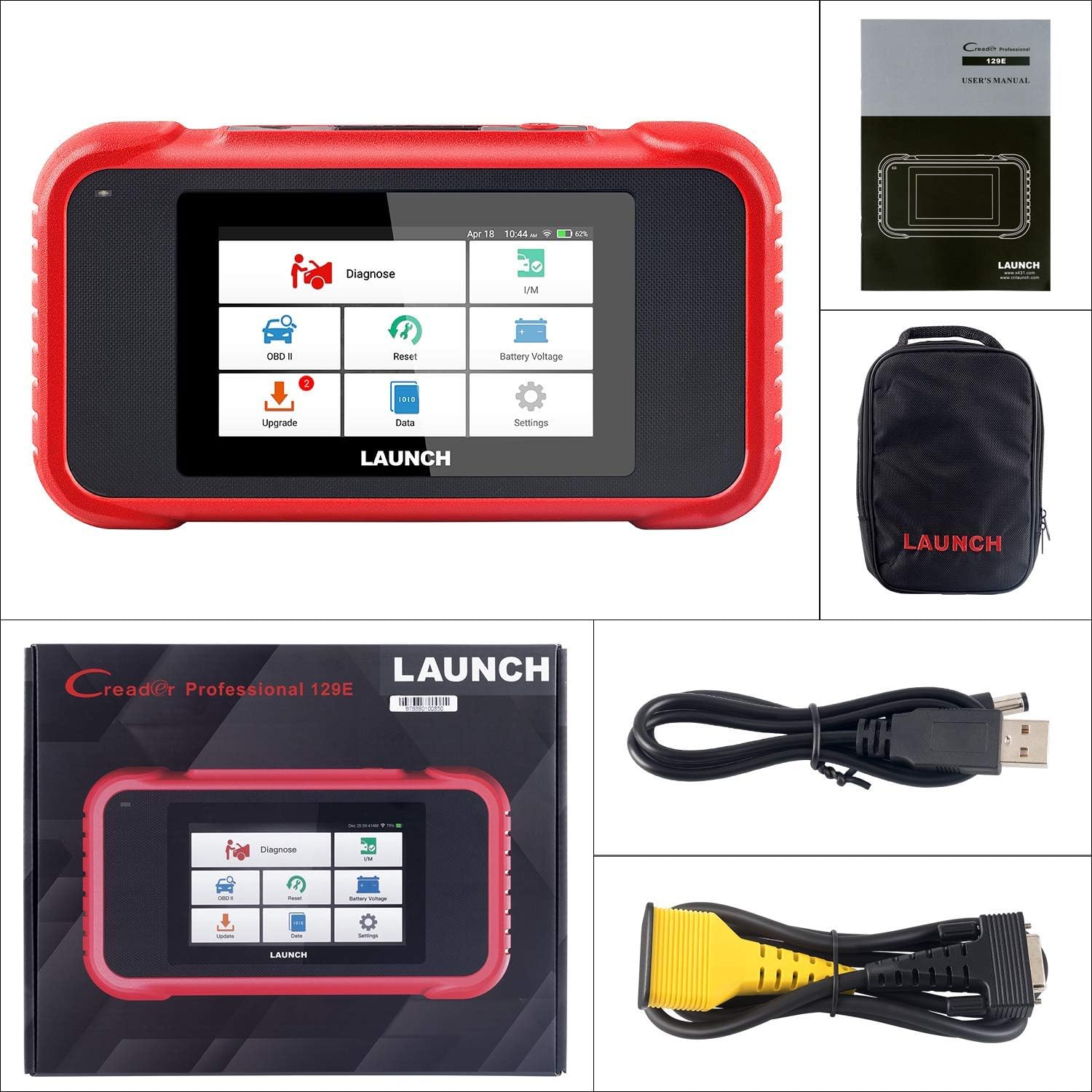LAUNCH OBD2 Scanner-2022 New CRP129E Scan Tool TCM ENG ABS SRS Code Reader, Oil/EPB/TPMS/SAS/Throttle Reset Diagnostic Tool,AutoVIN,Free Lifetime Update,Upgraded of CRP123,CRP123E