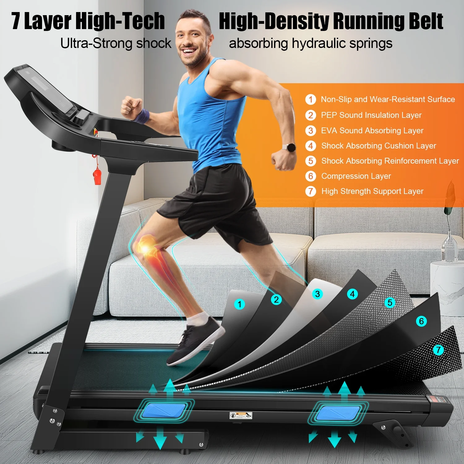 Treadmill 300 lb Capacity with Inclines, 3.25HP Brushless Motor, 18 Inch Wide Foldable Treadmill with APP & Bluetooth Speakers, LCD Display, Walking Running Machine for Home Office with 36 Programs