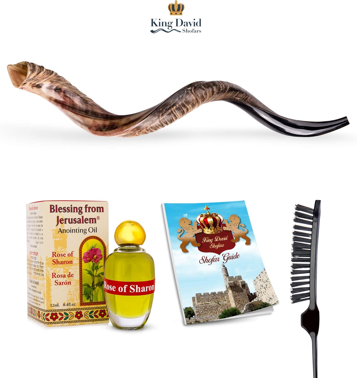 Shofar Horn Instrument - Shofar Angels Musical Instrument - Horn Gift From Israel - Kosher Jewish Shofar - Holy Instrument For Jewish - Traditional Israeli Horn - Half Polished (43"-45" - Super Jumbo)