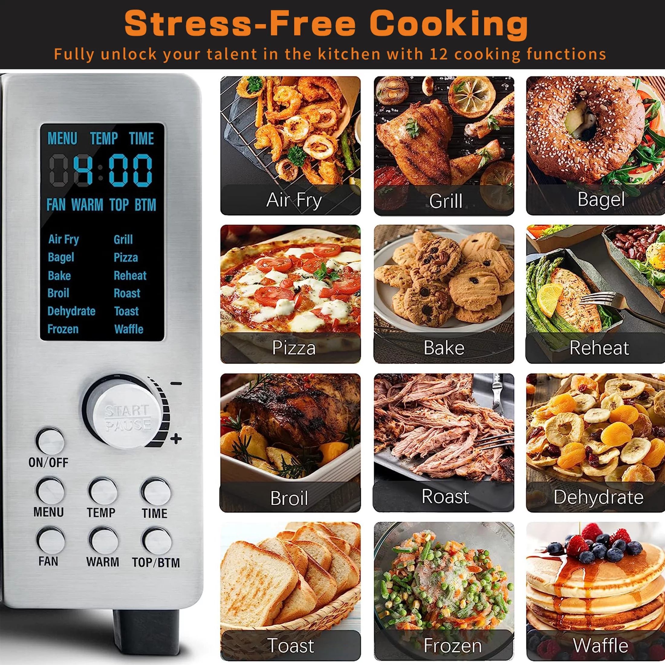NuWave Bravo 21-Qt Convection Toaster Oven Countertop, 1800W New Oven & Air Fryer Combo, Pizza, Large