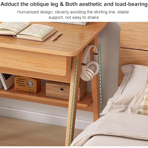 Home Office Writing Desk with Drawers, Modern Wood Table with Storage Shelves & Hooks, Computer Workstation Study Desk Writing Table Simple Zero Assembly without Chair(31.5inch/80cm, Walnut)