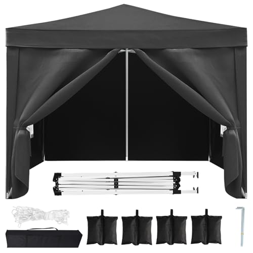 10x20 White Pop Up Canopy Tent Heavy Duty with 6 sidewalls Commercial Outdoor Party Tent Event Wedding Tents Instant Canopy Gazebo with Carry Bag UPF 50+ Waterproof Adjustable Height