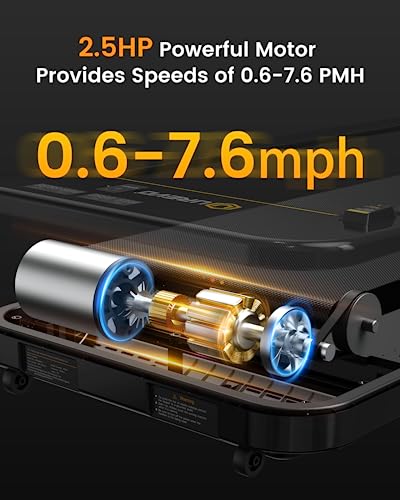 UREVO 2 in 1 Under Desk Treadmill, 2.5HP Folding Electric Treadmill Walking Jogging Machine for Home Office with Remote Control