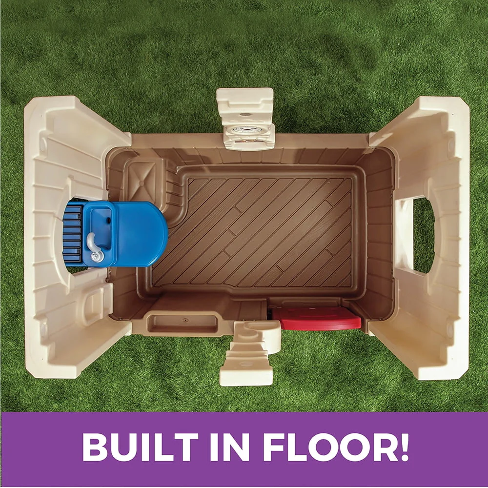 Step2 Neat & Tidy Cottage II Brown Playhouse Plastic Kids Outdoor Toy