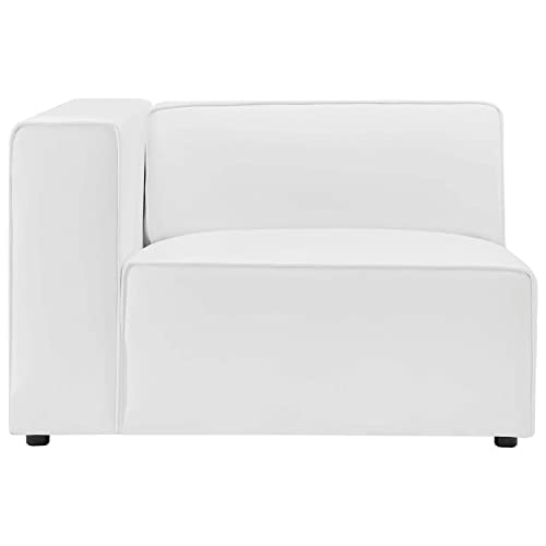 Modway Mingle Vegan Leather 5-Piece Sectional Sofa, White