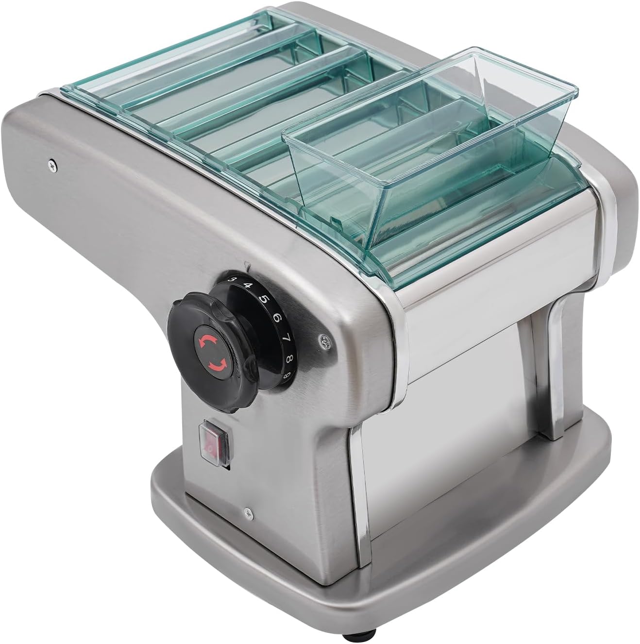 Electric Pasta Maker, 110V 135W Automatic Noodle Maker Machine Noodle Dough Pressing Machine for Commercial and Home Use, Adjustable Cutter Thickness (4* Blade)