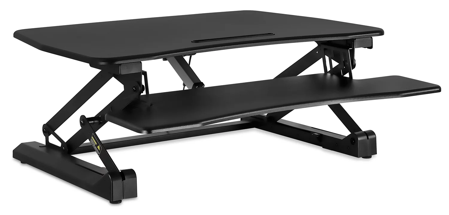 Mount-It! Electric Standing Desk Converter | Motorized Sit Stand Desk With Built In USB Port | Black
