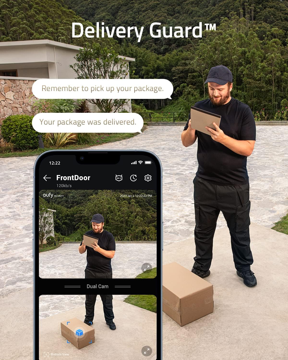 eufy Security Video Doorbell Dual Camera, 2K HD, Wireless, Battery-Powered, HomeBase, Dual Motion Detection, Smart Recognition, No Monthly Fee, 16GB Storage