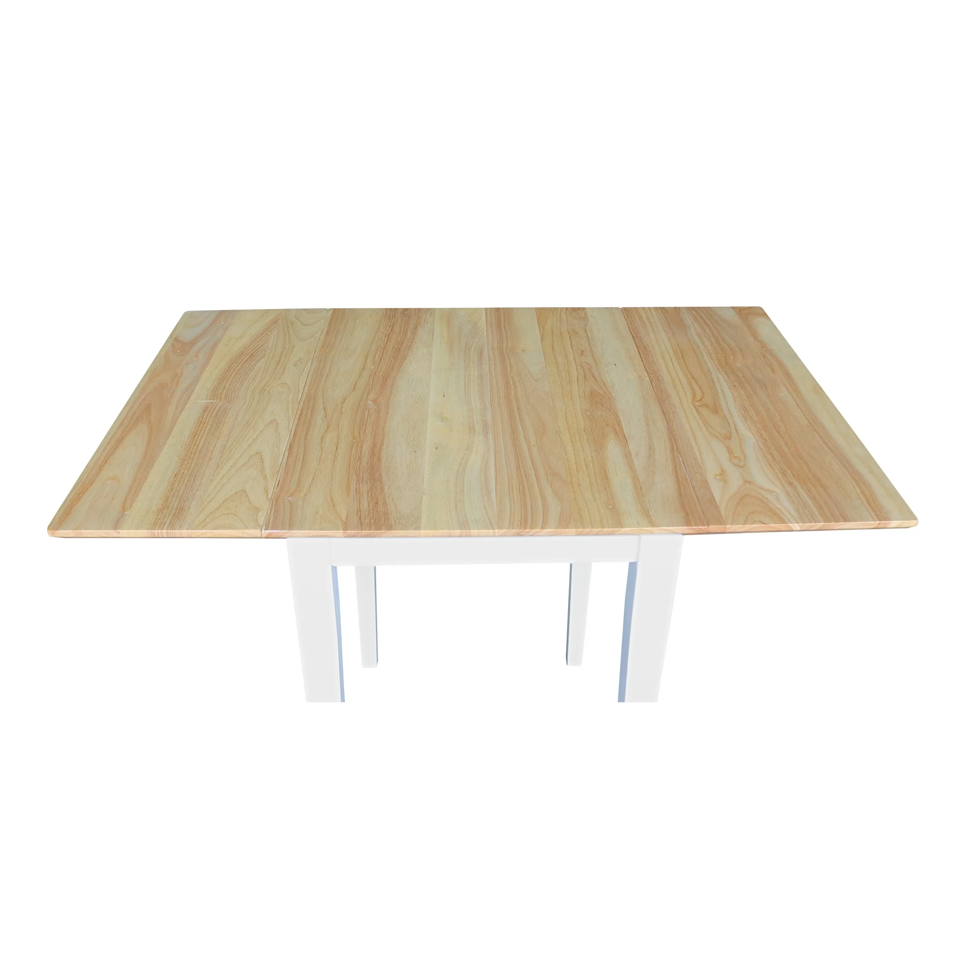 International Concepts Small Dropleaf Table in White and Natural