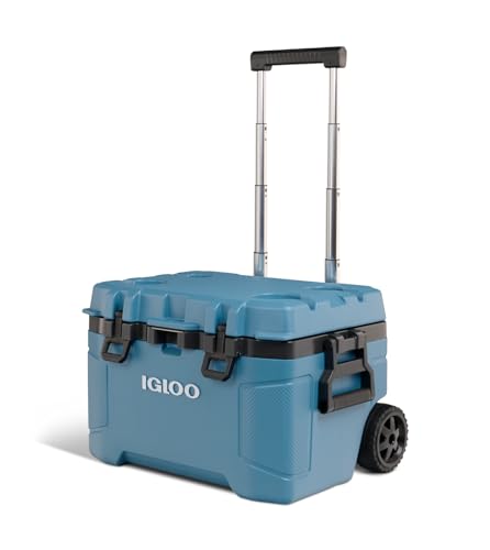 Igloo Trailmate 52Qt Wheeled Cooler, Insulated Hard Shell Ice Chest, Carbonite