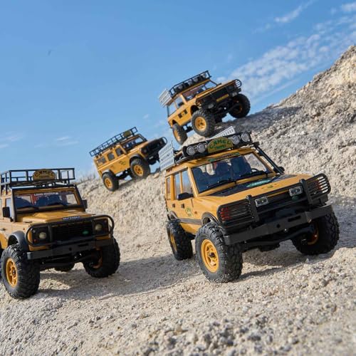 BEEZRC FMS 1/24 RC Crawler RTR FCX24M Land Rover Family Camel Trophy Edition Licensed RC Model 4WD RC Rock Truck 2.4Ghz Hobby Grade RC Car Model Mini Off Road Vehicle with Battery (Discovery)