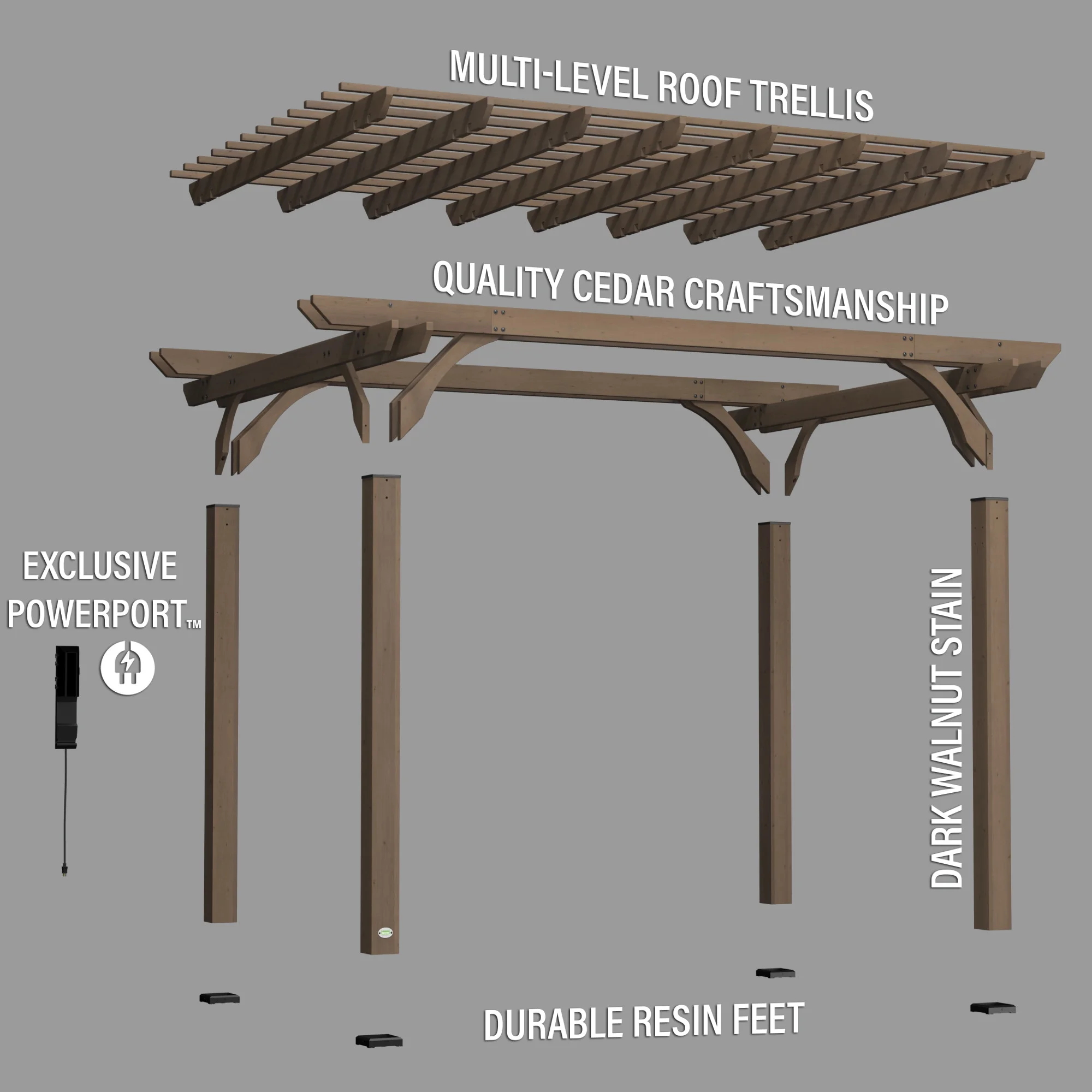 Backyard Discovery Somerville 14' x 10' Cedar Pergola with Electric