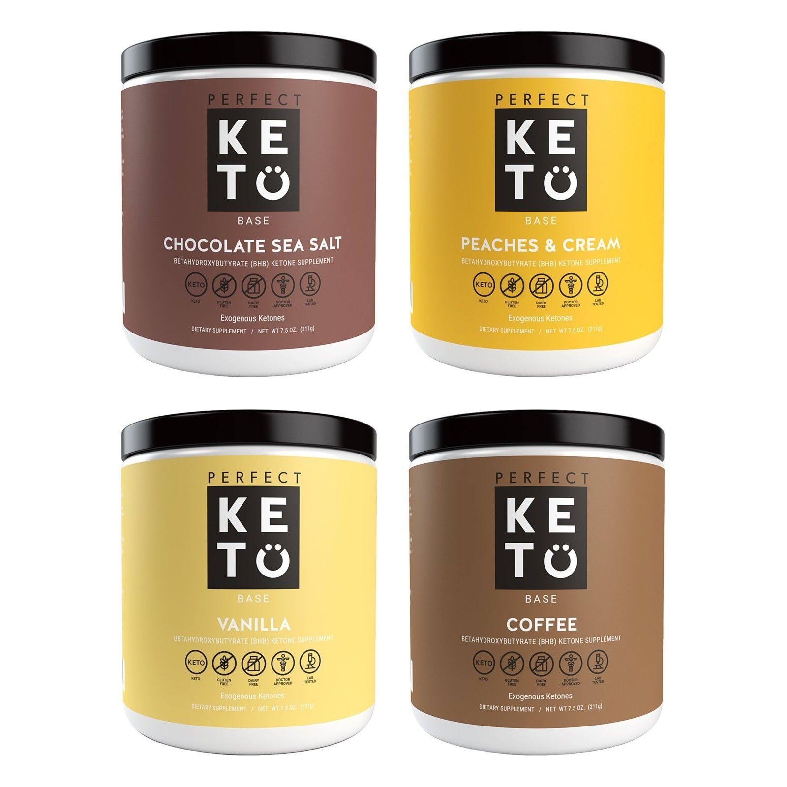 Perfect Keto Exogenous Ketones: Base BHB Salts Supplement Vanilla Flavor