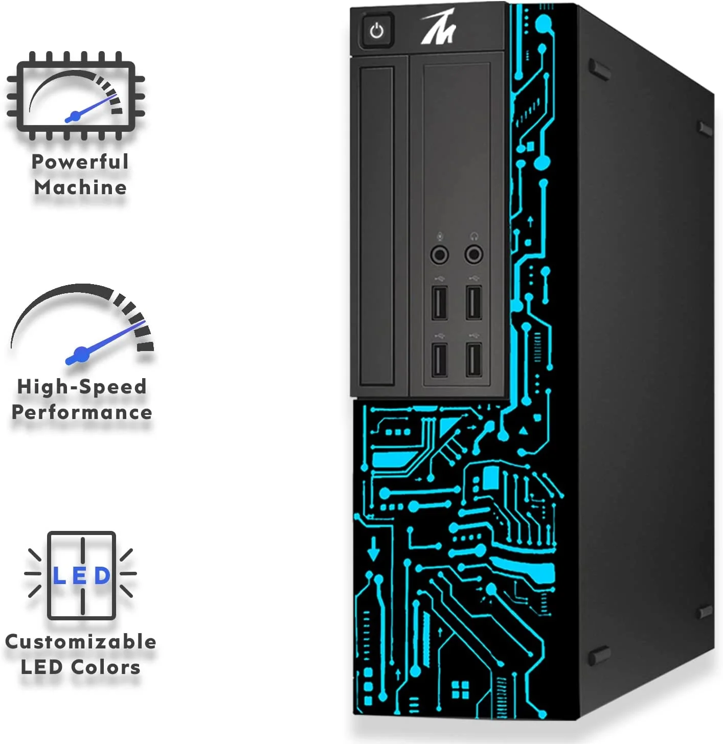 Restored Computer Desktop PC, Intel Core i5, TechMagnet Siwa 8, 8GB RAM, 500 GB HDD, New MTG Dual 24 Inch Monitor, MTG RGB Keyboard Mouse, RGB Speaker with Webcam, WiFi, Windows 10 Pro (Renewed)