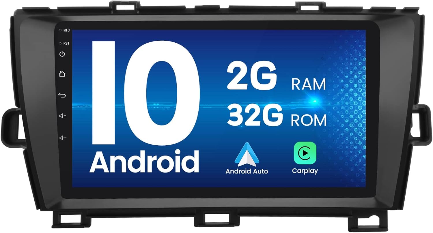 AWESAFE Car Radio Stereo for Toyota Prius 2010 2011 2012 2013 2014 2015, 9 Inch Touch Screen Head Unit Built in Carplay Andriod Auto Bluetooth Navigation Video Player
