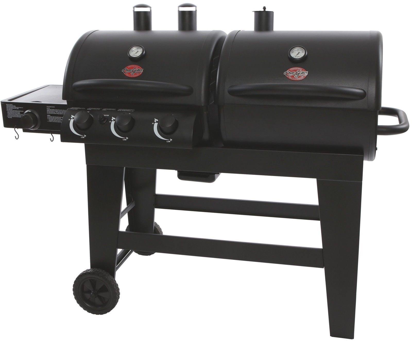 Char-Griller Dual Function Gas u0026 Charcoal Grill Black E5072